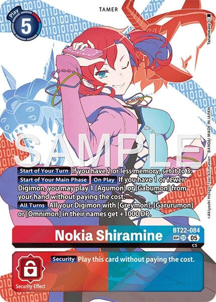 Image for Nokia Shiramine (SP) (BT22-084 SR) - Digimon Card Game