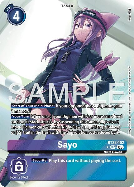 Image for Sayo (Alternate Art) (BT22-102 SEC) - Digimon Card Game