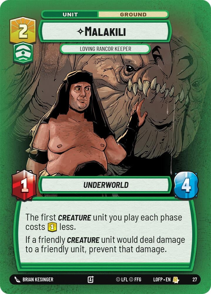 Image for Malakili - Loving Rancor Keeper (Foil) (27) - Star Wars: Unlimited