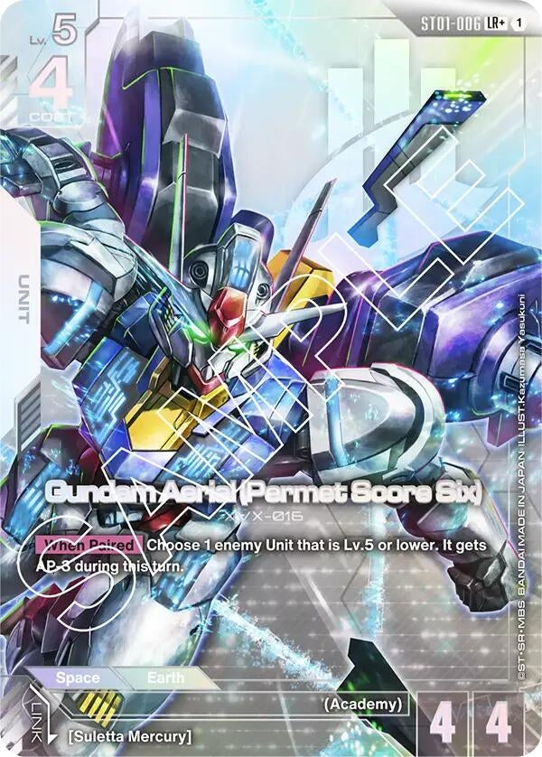 Image for Gundam Aerial (Permet Score Six) (LR+) (ST01-006) (Starter Deck 01: Heroic Beginnings) - Gundam Card Game
