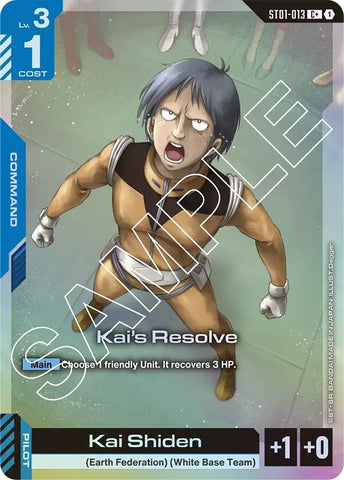 Image for Kai's Resolve (C+) (ST01-013) (Starter Deck 01: Heroic Beginnings) - Gundam Card Game