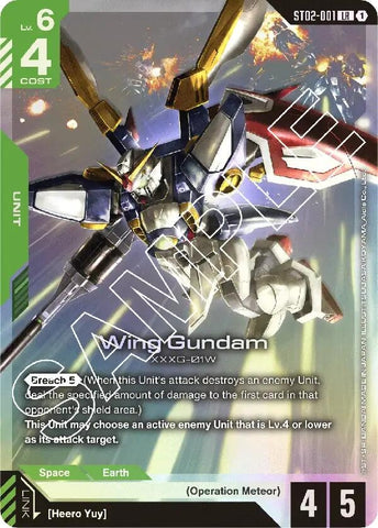 Image for Wing Gundam (ST02-001) (Starter Deck 02: Wings of Advance) - Gundam Card Game