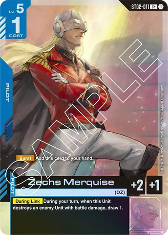 Image for Zechs Merquise (C+) (ST02-011) (Starter Deck 02: Wings of Advance) - Gundam Card Game