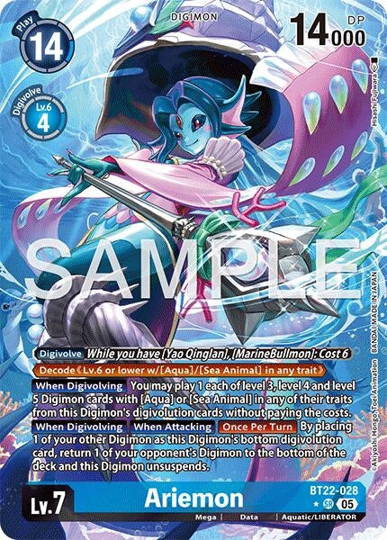 Image for Ariemon (Alternate Art) (BT22-028 SR) - Digimon Card Game
