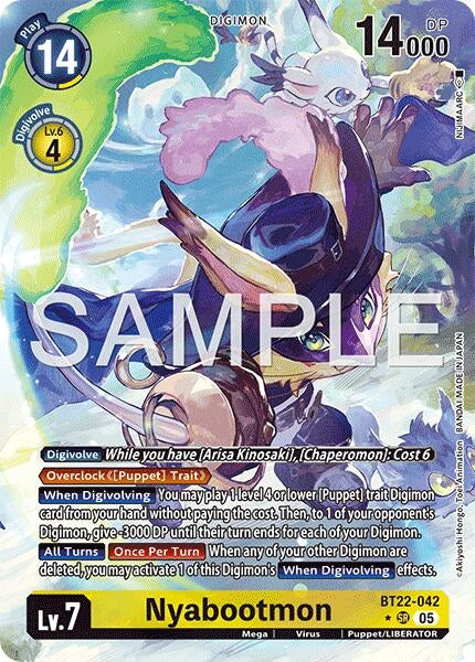 Image for Nyabootmon (Alternate Art) (BT22-042 SR) - Digimon Card Game