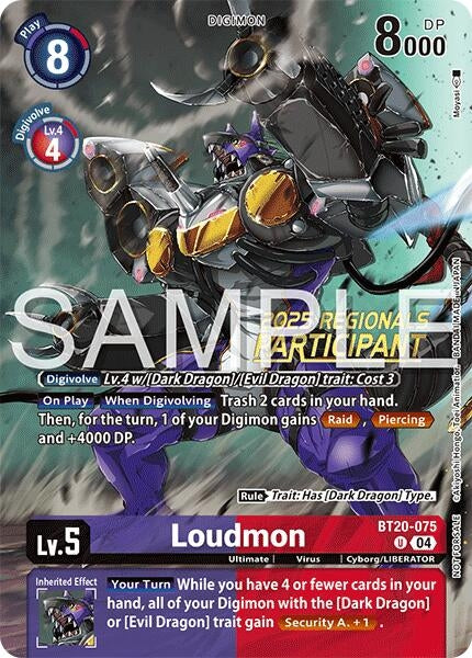 Image for Loudmon (Regionals 25-26 Season 2 Participant) (BT20-075 U) - Digimon Card Game