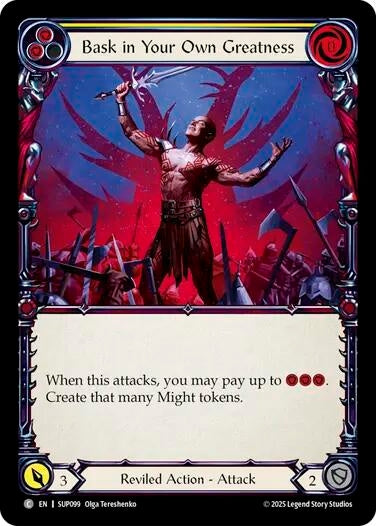 Image for Bask in Your Own Greatness (Yellow) (SUP099) - Flesh and Blood TCG