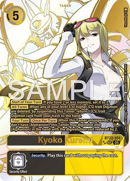 Image for Kyoko Kuremi (Rare Pull) (BT22-101 SEC) - Digimon Card Game
