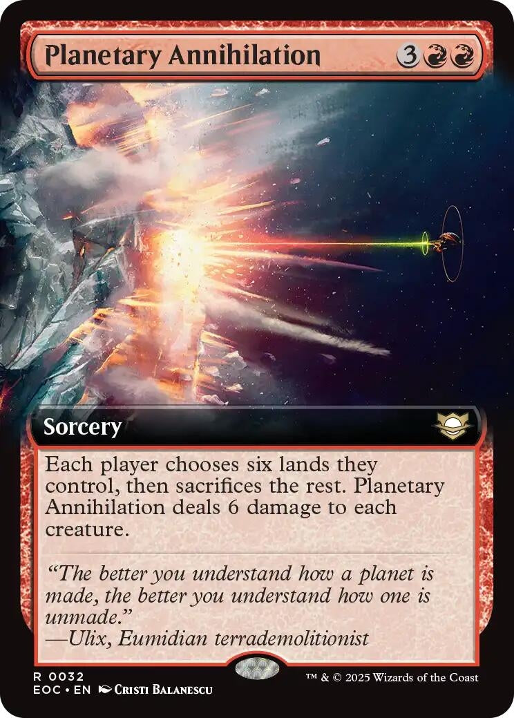Image for Planetary Annihilation (Extended Art) (32) (Commander: Edge of Eternities) - Magic: The Gathering