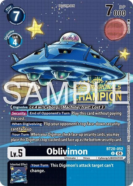 Image for Oblivimon (Regionals 25-26 Season 2 Champion) (BT20-052 U) - Digimon Card Game