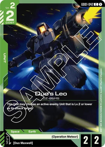 Image for Duo's Leo (GD01-042) (Newtype Rising) - Gundam Card Game