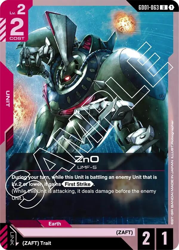 Image for ZnO (GD01-063) (Newtype Rising) - Gundam Card Game