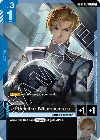 Image for Riddhe Marcenas (GD01-089) (Newtype Rising) - Gundam Card Game