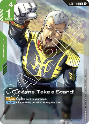Image for Citizens, Take a Stand! (GD01-105) (Newtype Rising) - Gundam Card Game