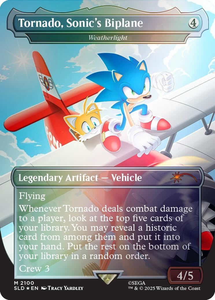 Image for Tornado, Sonic's Biplane - Weatherlight (Rainbow Foil) (2100) (Secret Lair Drop Series) - Magic: The Gathering