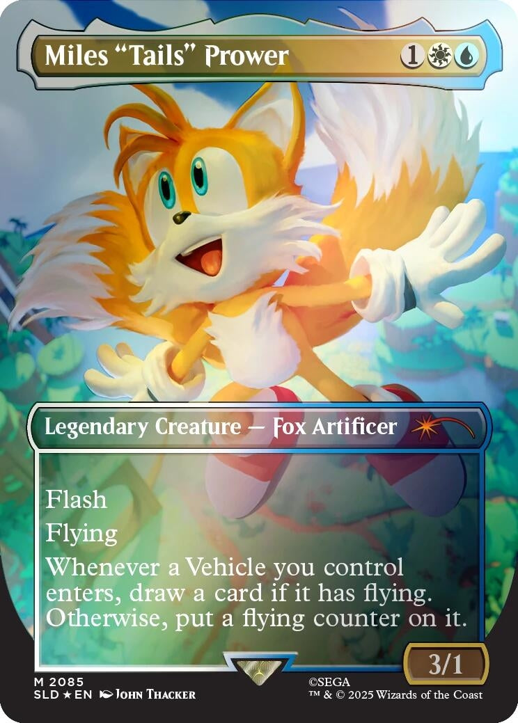 Image for Miles "Tails" Prower (Rainbow Foil) (2085) (Secret Lair Drop Series) - Magic: The Gathering