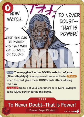 Image for To Never Doubt--That Is Power! (OP12-016) (Legacy of the Master) - One Piece Card Game