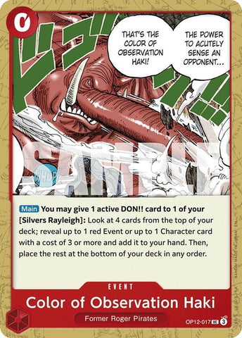 Image for Color of Observation Haki (OP12-017) (Legacy of the Master) - One Piece Card Game