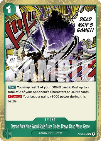 Image for Demon Aura Nine Sword Style Asura Blades Drawn Dead Man's Game (OP12-037) (Legacy of the Master) - One Piece Card Game