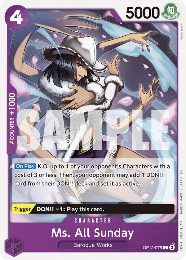 Image for Ms. All Sunday (OP12-075) (Legacy of the Master) - One Piece Card Game