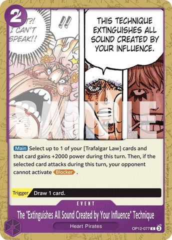 Image for The "Extinguishes All Sound Created by Your Influence" Technique (OP12-077) (Legacy of the Master) - One Piece Card Game