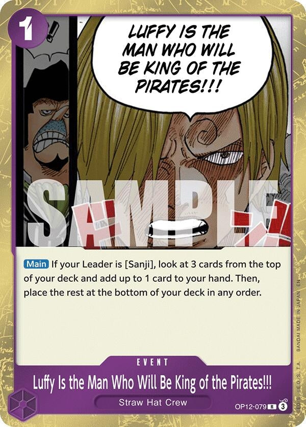 Image for Luffy Is the Man Who Will Be King of the Pirates!!! (OP12-079) (Legacy of the Master) - One Piece Card Game