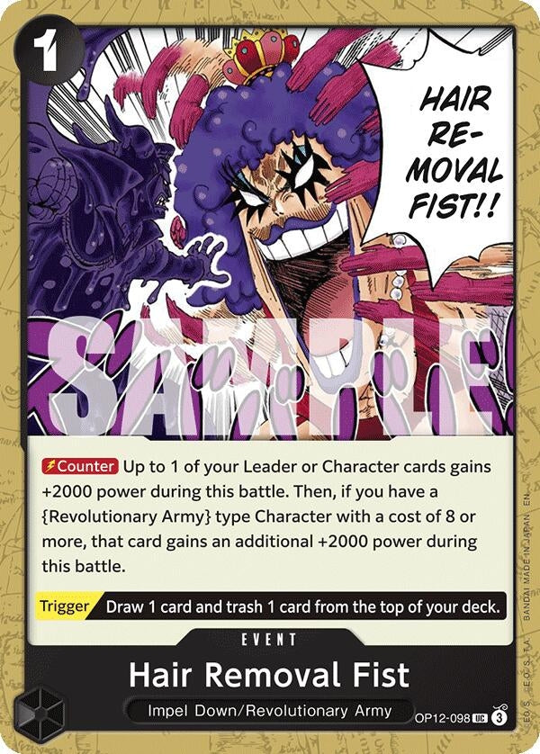 Image for Hair Removal Fist (OP12-098) (Legacy of the Master) - One Piece Card Game