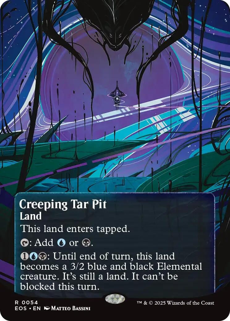 Image for Creeping Tar Pit (0054) (Borderless) (54) (Edge of Eternities: Stellar Sights) - Magic: The Gathering