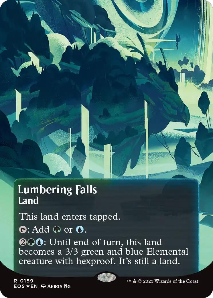 Image for Lumbering Falls (0159) (Borderless) (Galaxy Foil) (159) (Edge of Eternities: Stellar Sights) - Magic: The Gathering