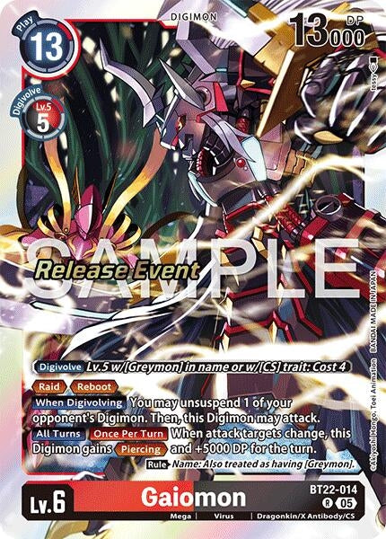 Image for Gaiomon (BT22-014 R) - Digimon Card Game