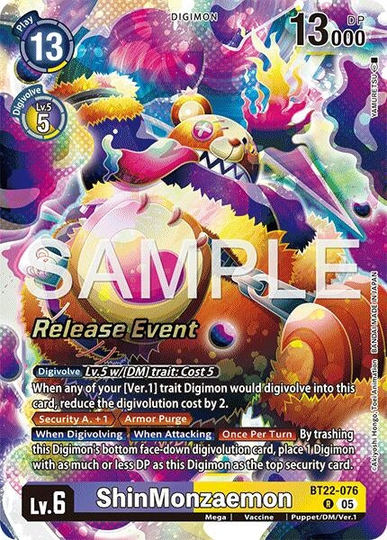 Image for ShinMonzaemon (BT22-076 R) - Digimon Card Game