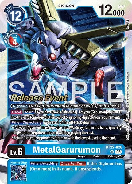 Image for MetalGarurumon (BT22-026 R) - Digimon Card Game