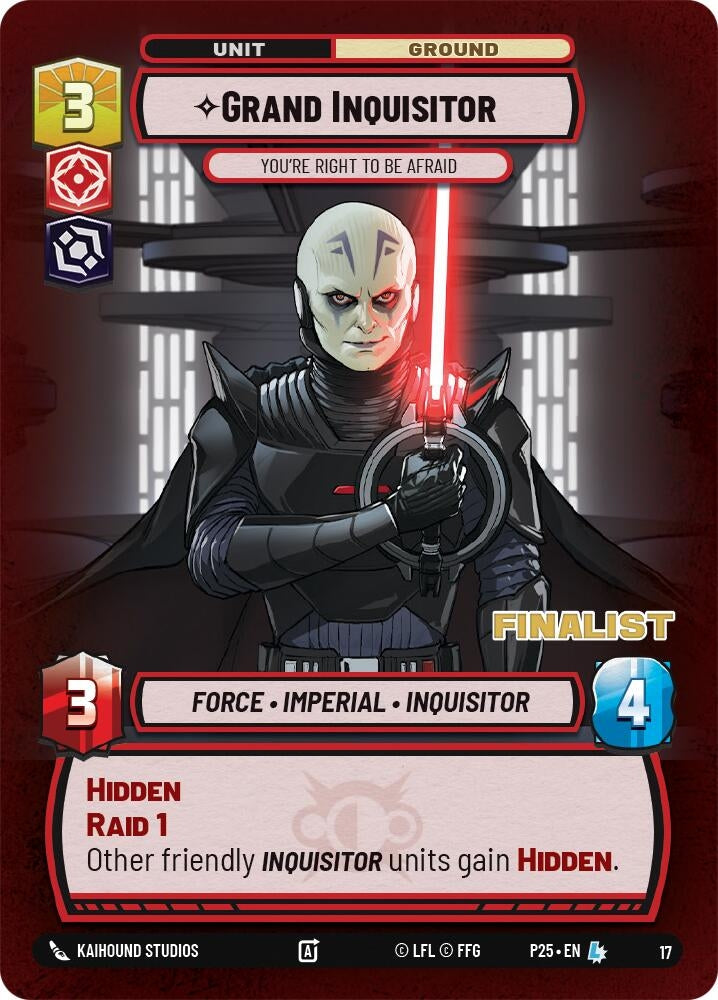 Image for Grand Inquisitor - You're Right to Be Afraid (Finalist) (17) - Star Wars: Unlimited