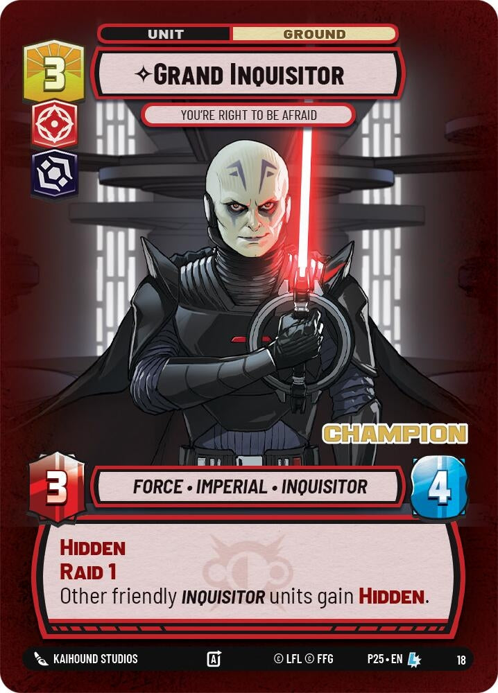 Image for Grand Inquisitor - You're Right to Be Afraid (Champion) (18) - Star Wars: Unlimited