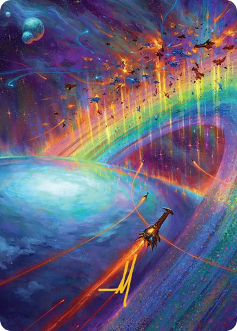 Image for Cascading Cataracts Art Card (43/54) (Gold-Stamped Signature) (43) (Art Series: Edge of Eternities) - Magic: The Gathering