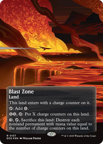 Image for Blast Zone (0137) (Borderless) (Fracture Foil) (137) (Edge of Eternities: Stellar Sights) - Magic: The Gathering