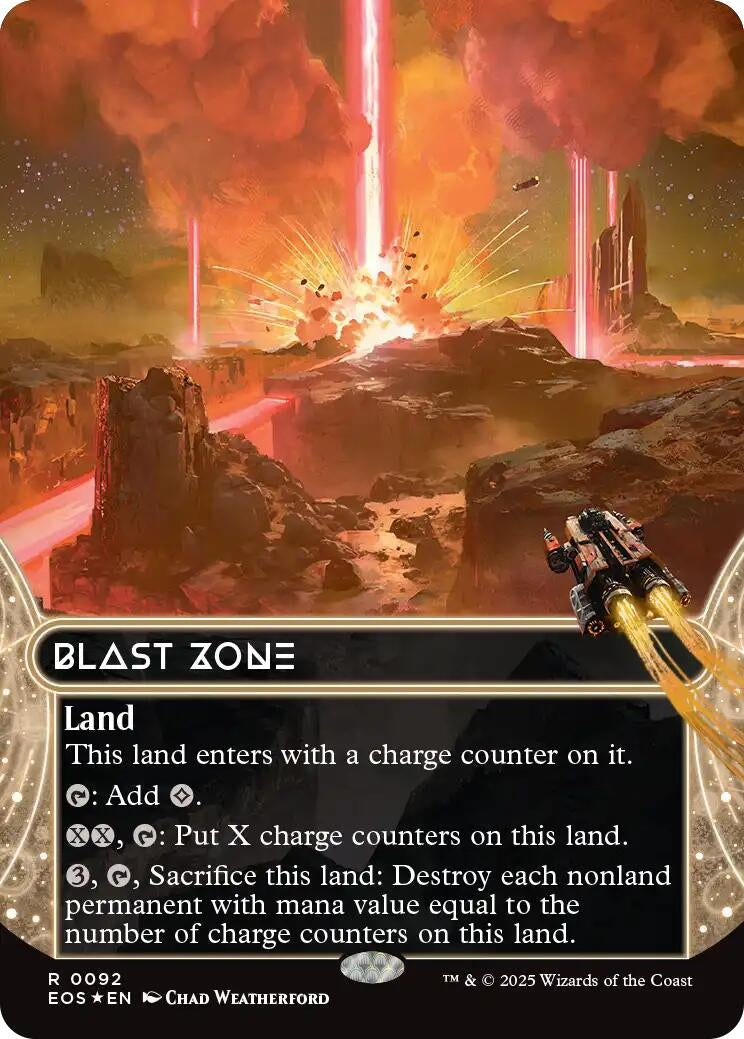 Image for Blast Zone (0092) (Borderless) (Fracture Foil) (92) (Edge of Eternities: Stellar Sights) - Magic: The Gathering