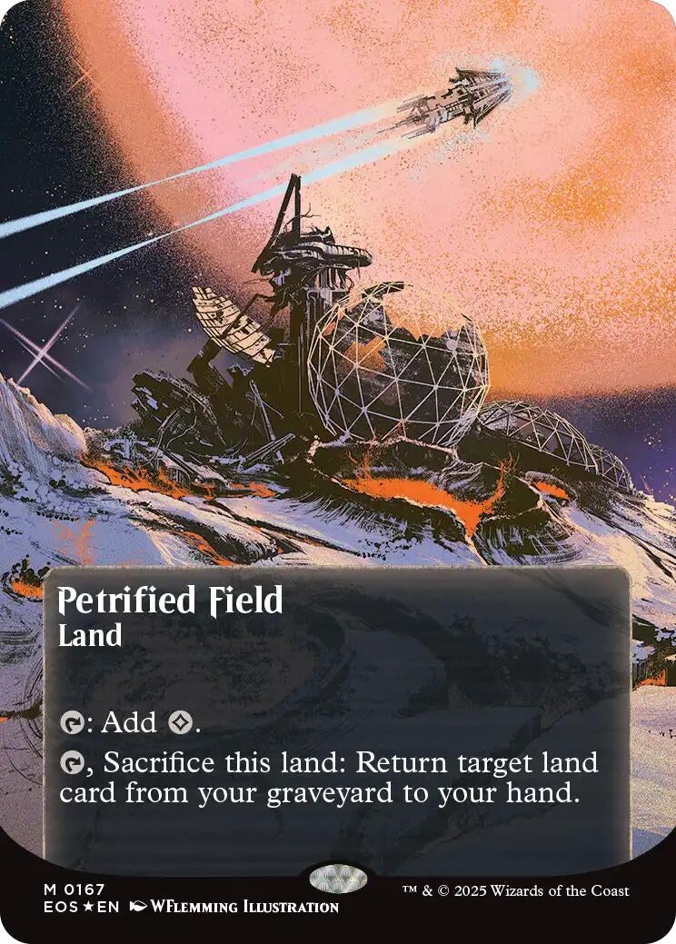 Image for Petrified Field (0167) (Borderless) (Galaxy Foil) (167) (Edge of Eternities: Stellar Sights) - Magic: The Gathering