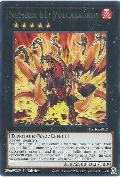 Image for Number 61: Volcasaurus (JUSH-EN043) (Justice Hunters) - YuGiOh