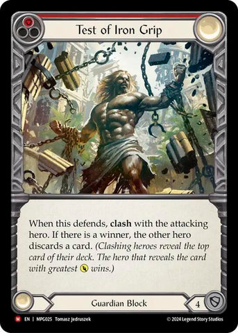 Image for Test of Iron Grip (MPG025) (Mastery Pack Guardian) - Flesh and Blood TCG