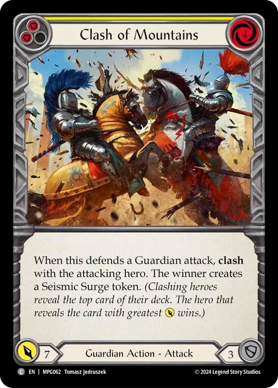 Image for Clash of Mountains (Yellow) (MPG062) (Mastery Pack Guardian) - Flesh and Blood TCG
