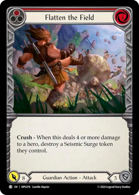 Image for Flatten the Field (Red) (MPG076) (Mastery Pack Guardian) - Flesh and Blood TCG