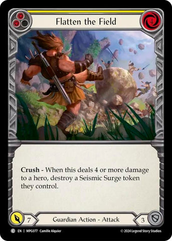 Image for Flatten the Field (Yellow) (MPG077) (Mastery Pack Guardian) - Flesh and Blood TCG