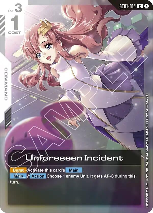 Image for Unforeseen Incident (Store Tournament Participant Pack 01) (ST01-014) (Gundam Promotional Cards) - Gundam Card Game