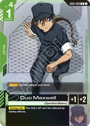 Image for Duo Maxwell (Store Tournament Participant Pack 01) (GD01-090) (Gundam Promotional Cards) - Gundam Card Game