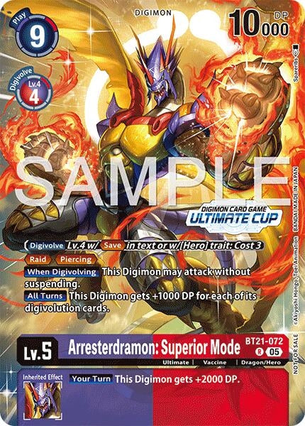 Image for Arresterdramon: Superior Mode (Ultimate Cup 25-26 Season 2) (BT21-072 R) - Digimon Card Game