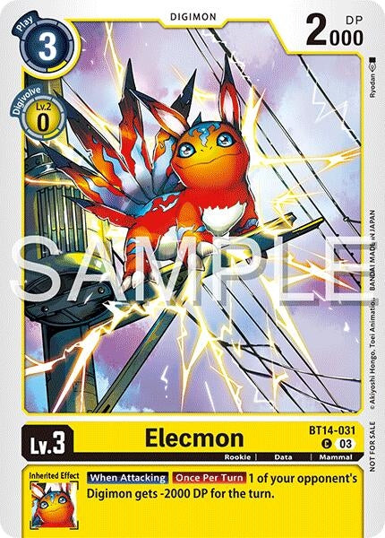 Image for Elecmon (BT14-031) (Time Stranger Demo Deck) (BT14-031 C) - Digimon Card Game