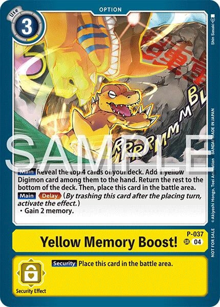 Image for Yellow Memory Boost! (Time Stranger Demo Deck) (P-037 SR) - Digimon Card Game