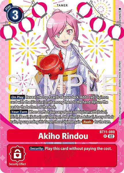 Image for Akiho Rindou (Premium Heroines Set Ver.2) (BT11-089 R) (Dimensional Phase) (BT-11) - Digimon Card Game
