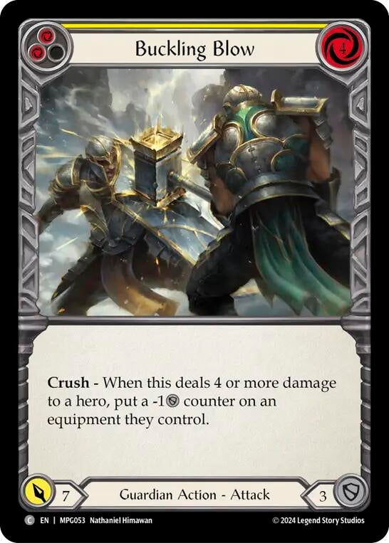 Image for Buckling Blow (Yellow) (MPG053) (Mastery Pack Guardian) - Flesh and Blood TCG